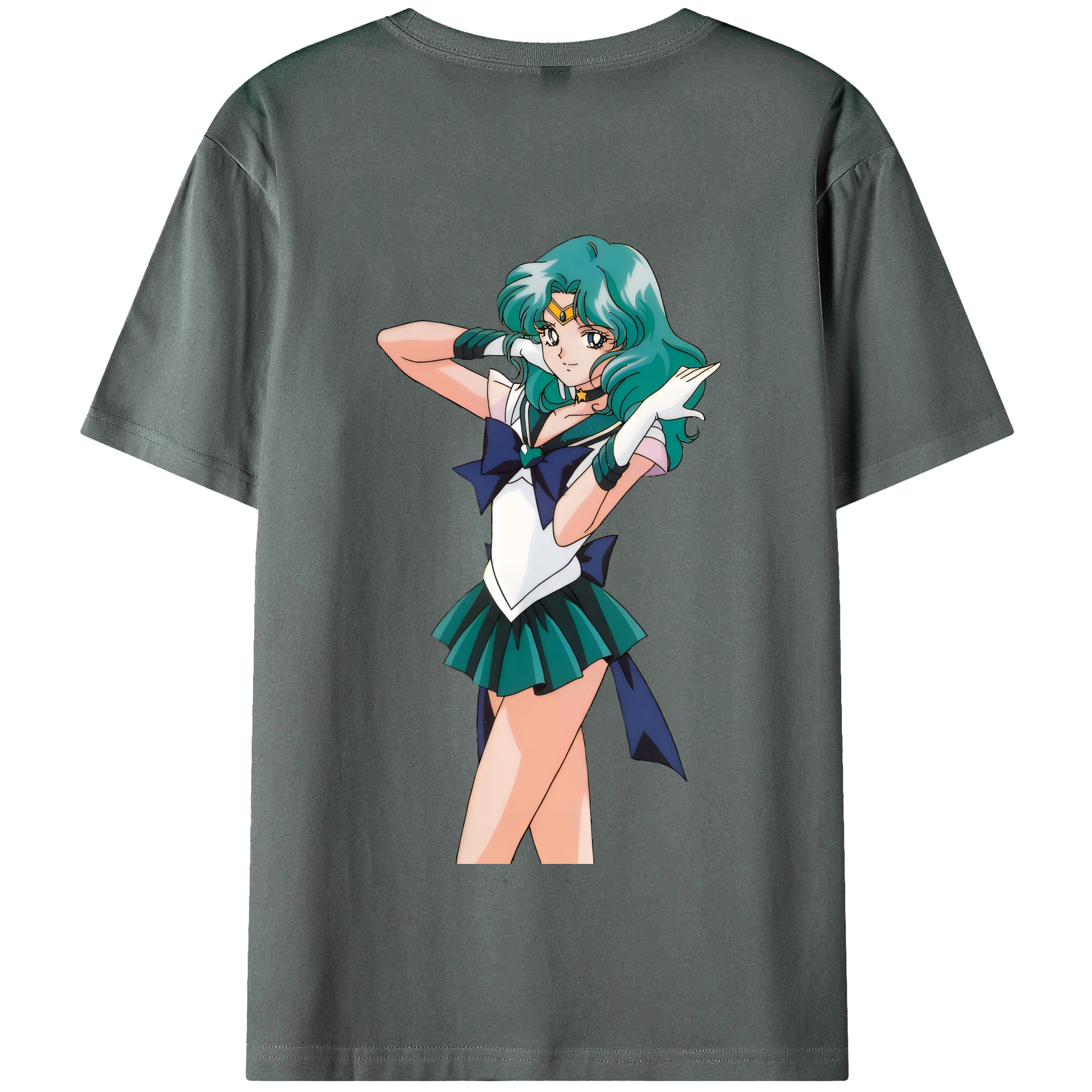 （画像用） 美少女戦士セーラームーン 海王 みちる（かいおう みちる） Sailor Moon Kaiou Michiru 綿100％半袖Tシャツ（背面プリント）